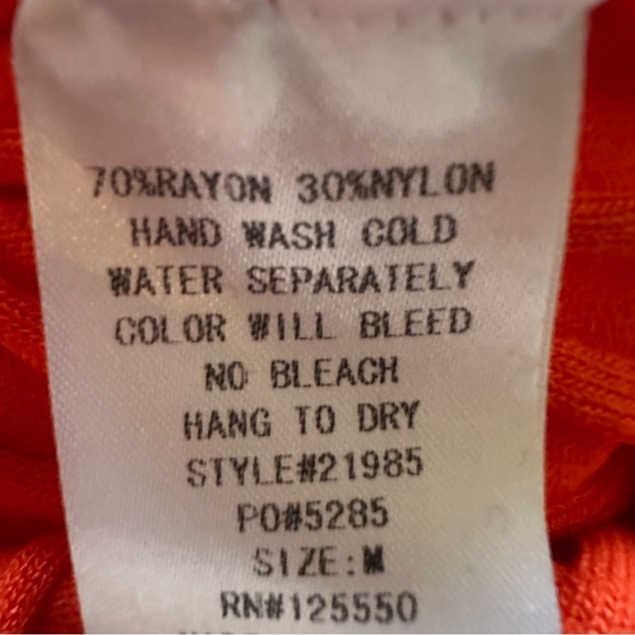 Hera Collection Ribbed Stretch Knit Belted Dress - Medium - Orange - NWT - Picture 6 of 6